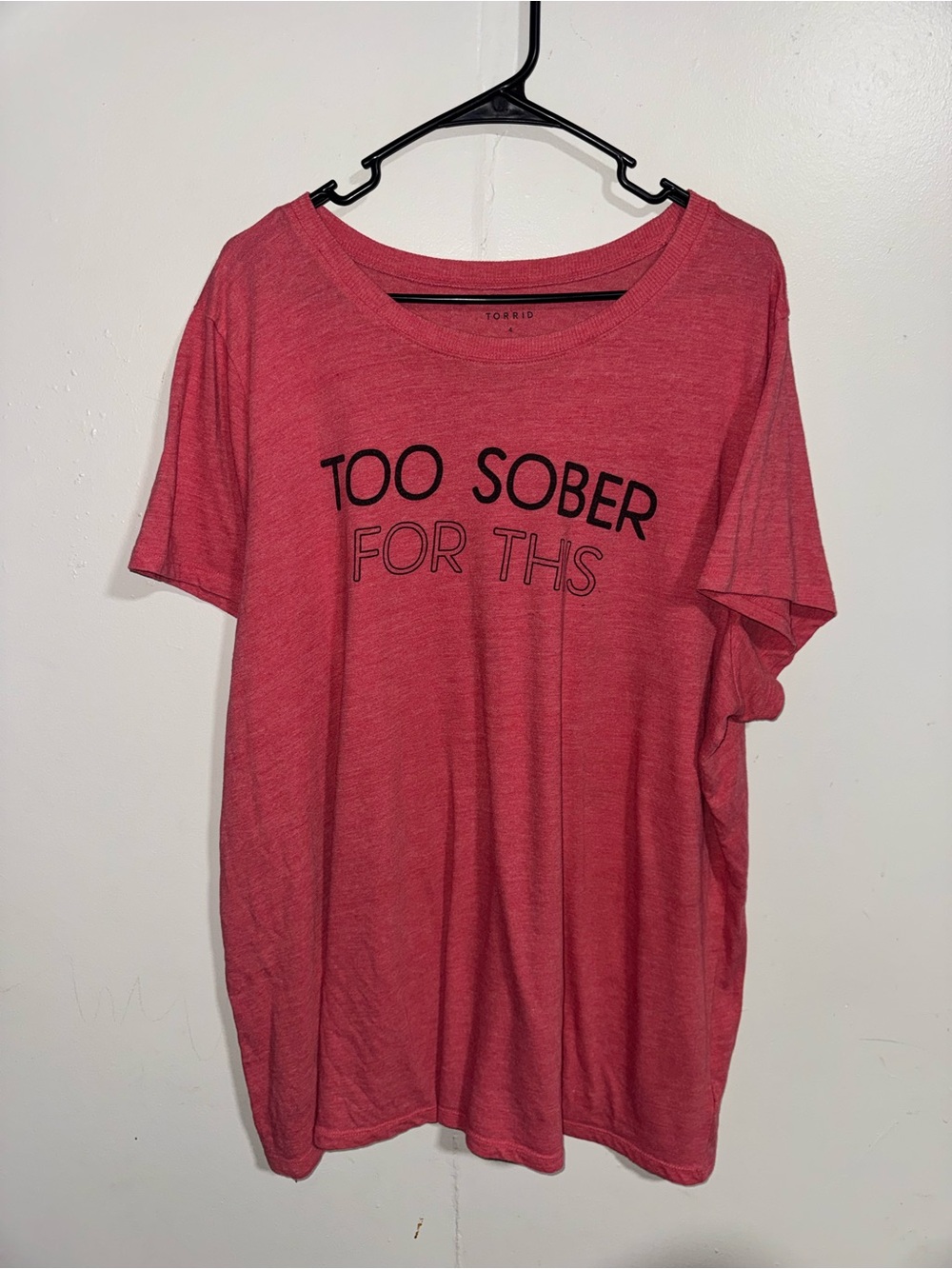 Torrid Bright Berry Crew Neck Too Sober Classic Fit Tribeland Tee Size 4X - Picture 2 of 5
